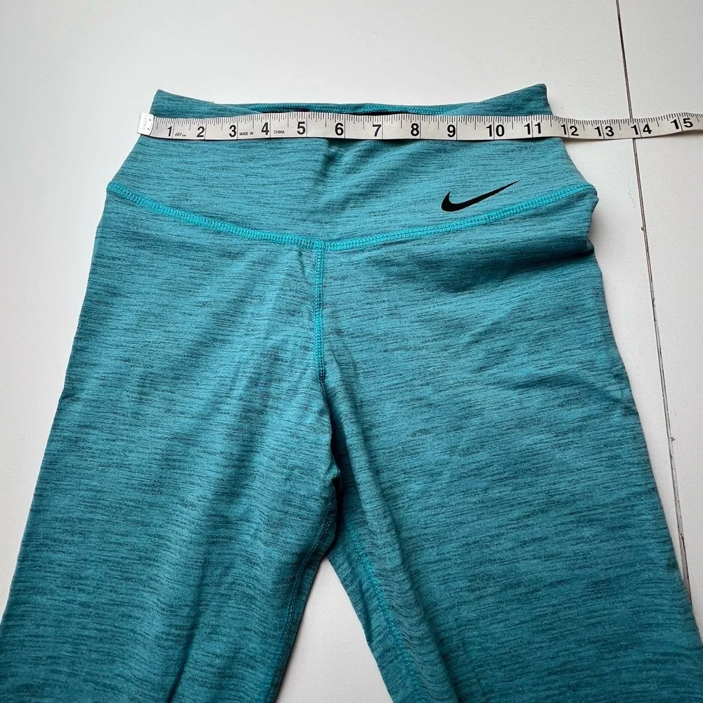 Nike Dri-Fit Leggings Women's Size XS Aqua Black Running Athletic Gym